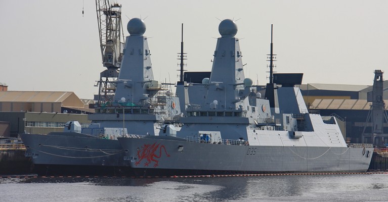 HMS Defender and Dragon, 2011
Taken in early 2011 when Dragon was undergoing trials and Defender was undergoing final fitting out.
