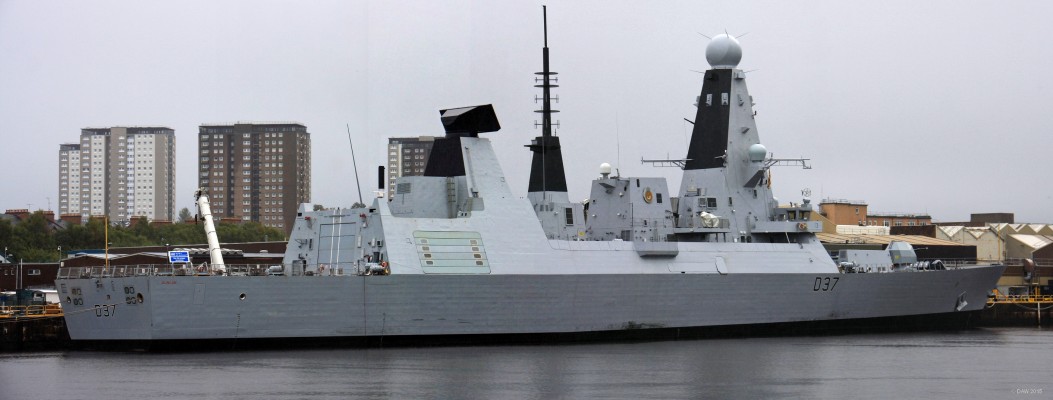 HMS Duncan, Scotstoun
Taken in late September 2012 when HMS Duncan was under going contractor sea trials.  She is the last of 6 type 45 Destroyers to be assembled on the Clyde.  She was commissioned into the Royal Navy in September 2013.
