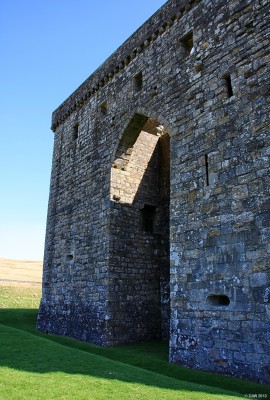 A view of the western side of Hermitage Castle
A view of the western side of Hermitage Castle.  The gun loops are a later addition from the 16th century.

