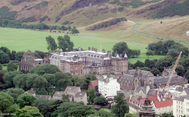 Hollyrood Palace, Edinburgh
Situated at the eastern end of the Royal Mile it was founded by James IV as a royal residence in 1498.  The buildings you see today mostly date from around 1671.  Adjacent to the Palace can be seen the ruins of Hollyrood Abbey, dating from 1128.
