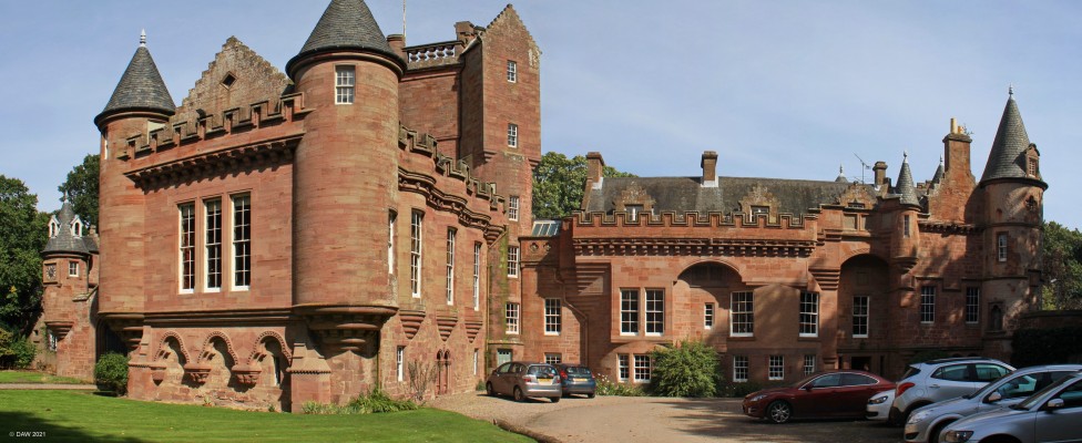 Hospitalfield House, Arbroath
Hospitalfield is an arts centre and historic house in Arbroath.  It is believed to be Scotland's first School of Art.  The present building dates from 1870.  The name derives from the fact this is also where a Plague Hospice was built in the 13th century by monks from nearby Arbroath Abbey. [url=http://streetmap.co.uk/map?X=362588&Y=740508&A=Y&Z=120/] Map location. [/url]
