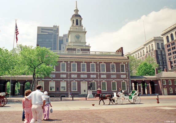 Independence Hall, Philadelphia, 1989
This  building, dating from 1753, was where both the Deceleration of Independene and the United States Constitution were debated and adopted.
