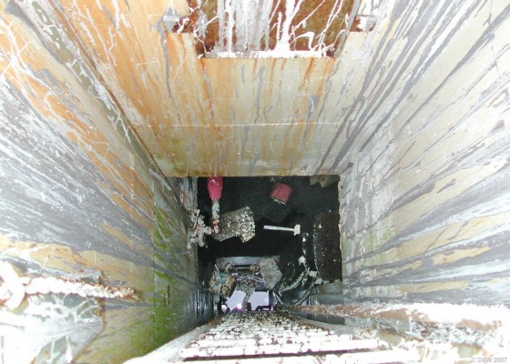 Duncansby Head ROC Post
Looking down the entrance shaft at Duncansby ROC Post.   The water at the bottom put me off looking any further.  All these posts were built to the same design and consist of a single concrete lined room.
