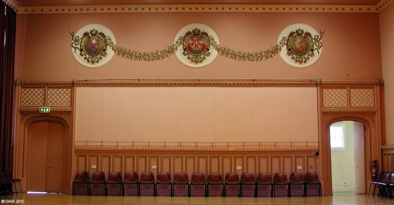 Inside Renfrew Town Hall
A view inside the main hall of Renfrew Town Hall.  The building dates from 1872.  [url=http://www.streetmap.co.uk/map.srf?X=250762&Y=667665&A=Y&Z=115/] Map location. [/url]

