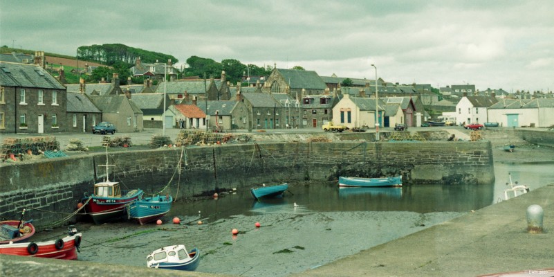 Johnshaven Harbour, 1988
The quaint little east coast village of Johnshaven.  I have to confess this old photograph was taken during a period where I allegedly travelled around as a service engineer and conveniently found time to visit places and take photos.  I can see the red rental car I had on that day parked up on the right.
