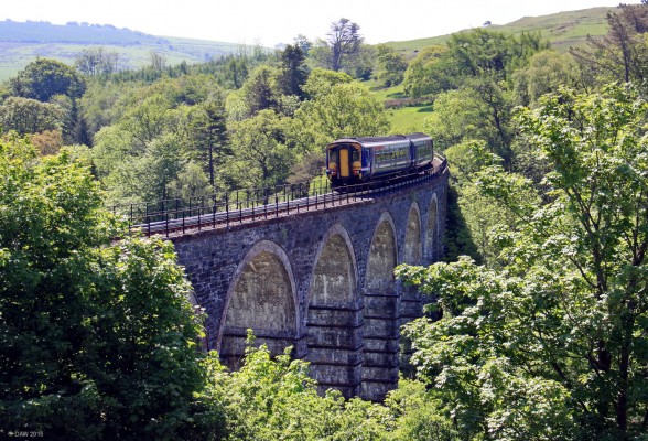 Kinclair Viaduct, Pinmore
The Girvan to Barrhill train crosses the old Kinclair viaduct near Pinmore. [url=http://streetmap.co.uk/map.srf?X=220035&Y=591297&A=Y&Z=115/] Map location. [/url]

