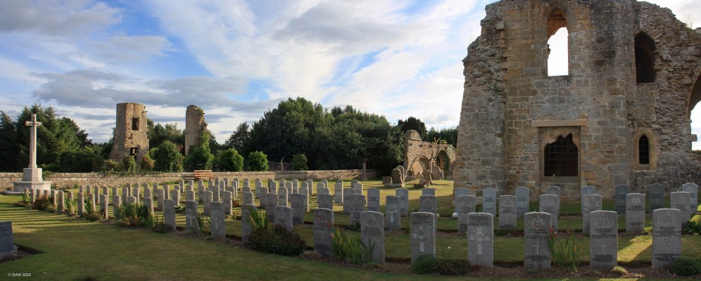 Kinloss Abbey ruins
Kinloss Abbey has been in the ruined state you see today since 1650 when its stone was was sold to Oliver Cromwell's army for the construction of the Inverness Citadel. 
