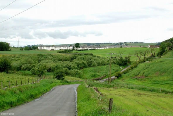 Kirkton Dam
You could be forgiven for thinking this is the wrong title.  Kirkton dam is the area on the left with the young trees.  If you look closely you'll see the wall has been deliberately breached to drain the dam presumably because it was a danger to children being so close to the village.
