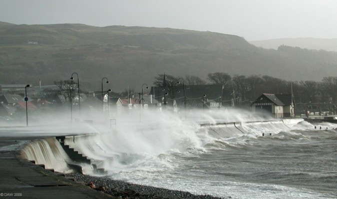 Inclement weather, Largs
Probably not the best day to walk along the promenade at Largs.  They say on a wet day you can fire a cannon along the prom, might hit a few sea gulls though.  [url=http://www.streetmap.co.uk/map.srf?X=219997&Y=660257&A=Y&Z=115/] Map location. [/url]
