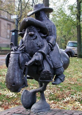 Lobey Dosser
Lobey Dosser, one of the Scottish Cartoonist, Bud Neill's, cartoon characters published in Glasgow newspapers during the 1940's and 50's.  Sherif Lobey Dosser of Calton Creek was one of his most memorable series with its play on names in keeping with Glasgow pantomime humour.  
