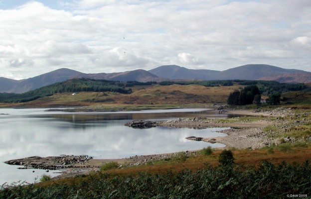Loch Doon, near Dalmellington, Ayrshire
If you look close you'll see two of Scotland's gaurdians in this picture, midges, they say if you kill 1 then 1000 come to its funeral.  Loch Doon was chosen in 1917 to host an Aerial Gunnery school, after wasting a great deal of money the idea was abandoned due to the rather common unsuitable flying weather and also the fact you can't really build an airfield on a bog, needless to say the locals told them that before they started.
