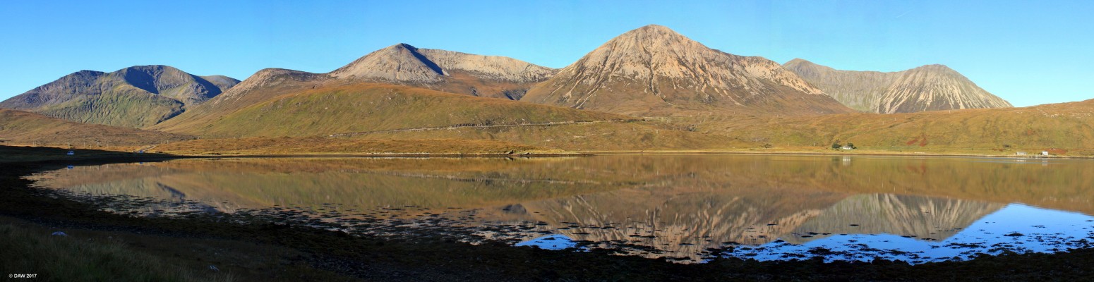 Loch Ainort, Skye
Looking across Loch Ainort on a cloudless October morning.  The highest peak you see here is Beinn Dearg Mhor at 731m.  [url=http://streetmap.co.uk/map.srf?X=155219&Y=827506&A=Y&Z=120/] Map location. [/url]
