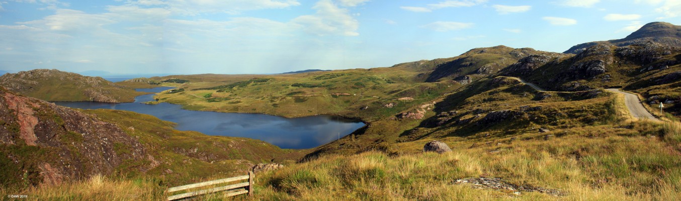 Loch Diabaigas Airde, Wester Ross
Looking west on the road to Diabaig, loch Torridon can be seen in the distance. [url=https://streetmap.co.uk/map.srf?X=182309&Y=859865&A=Y&Z=115/] Map location. [/url]
