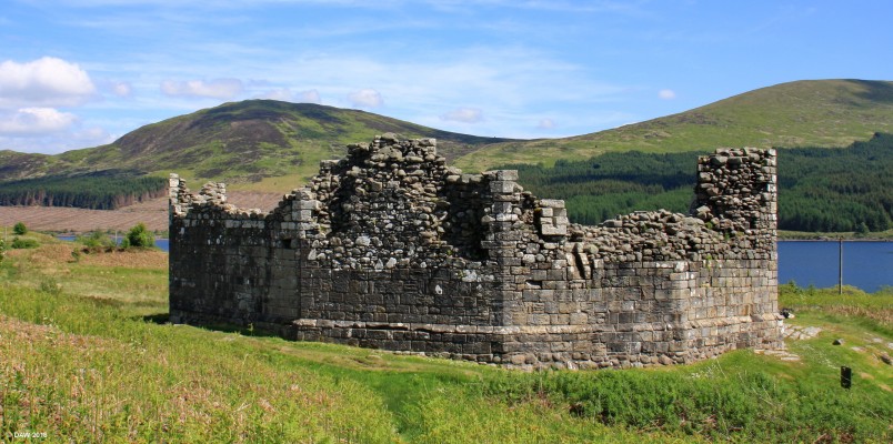 Loch Doon Castle
The ruins of Loch Doon Castle.  Built in the late 13th century it originally stood on an island in Loch Doon.   The castle was moved from the Island in the early 1930's as it would have been lost under the water when a dam was built for the Galloway Hydro Scheme that raised the water level by about 30ft.  There was a later 16th century tower house attached to the castle but this was not rebuilt.
