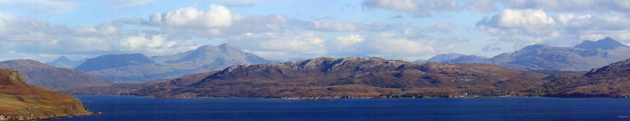 Looking across to Loch Eishort, Skye
The Sleat area of Skye stretches across the photo, on the right in the distance are the hills of the Knoydart peninsula on the mainland and on the left are the mountains around Glen Shiel. [url=http://streetmap.co.uk/map.srf?X=154314&Y=815085&A=Y&Z=130/] Map location. [/url]
