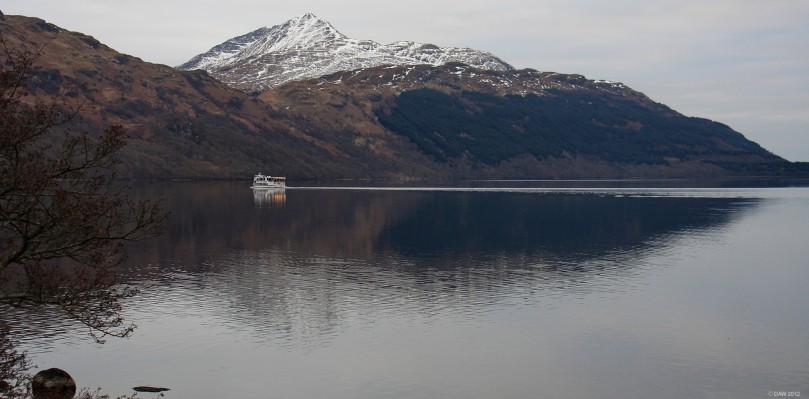 Loch Lomond
The passenger ferry crossing Loch Lomond from Inveruglas to Inversnaid Hotel on a cold January day. Ben Lomond is in the background. [url=http://www.streetmap.co.uk/map.srf?X=232305&Y=709805&A=Y&Z=120/] Map location. [/url]
