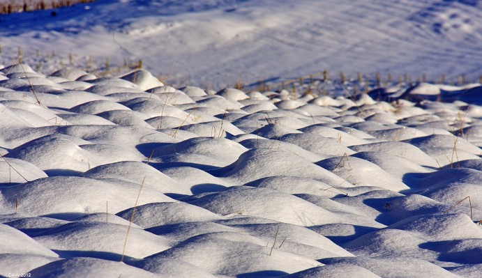 Lumpy snow, Neilston Pad, 2010
[url=http://www.streetmap.co.uk/map.srf?X=247510&Y=654995&A=Y&Z=120/] Map location. [/url]
