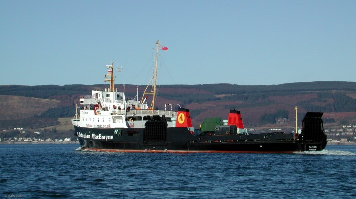 MV Saturn heading to Rothsey
MV Saturn heads out across the river Clyde from Wemyss Bay on a cold but sunny winter morning.  Saturn was built in 1978 at Ailsa Shipyard in Troon. She can carry 38 cars and 531 passengers.
