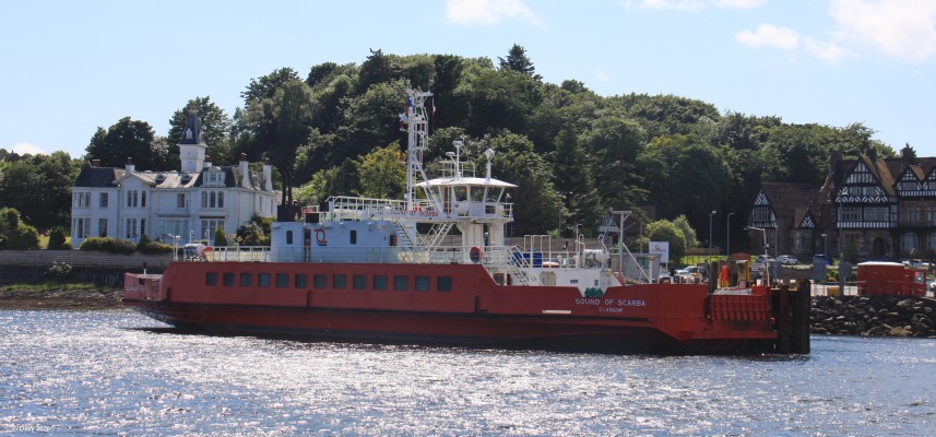 M.V. Sound of Scarba, Hunters Quay
Built in 2001 at Ferguson Shipbuilders at Port Glasgow.  She is operated by Western Ferries on the Gourock to Dunoon crossing and can car up 45 cars.

