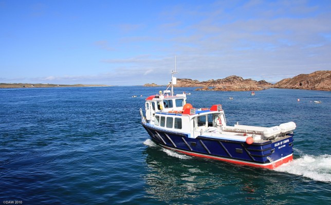 M.V. Unllin of Staffa
MV Ullin of Staffa heads out of Fionnphort into the Sound of Iona.  She was built in 2000 by New Century Marine at Arrochar on Loch Long.

