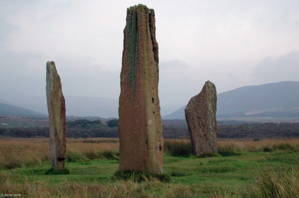 Machrie Moor 2, Isle of Arran
Machrie Moor has more stone circles than you can shake a stick at. In all there are something like 11 circles of varying sizes, these stones from group 2 are probably the most impressive. The area also has other hut circles and cairns so probably had a significant population 4500 years ago when they were erected. 
