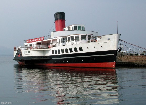 The Maid of the Loch, Loch Lomond shores
Built at Inglis shipyard in Glasgow in 1953, it was then dismantled, brought to Balloch and then re-assembled.  It ran pleasure cruises on Loch Lomond until 1981 when it was taken out of service, it lay abandoned and vandalised for 10 years before being rescued.  It is now in the hands of a  [url=http://www.maidoftheloch.co.uk/] charitable trust[/url] and the eventual long term plan is to have her steaming again on the loch
