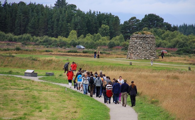 The sound of marching, Culloden
The sound of marching feet can be heard every summer at Culloden, its not the ghosts of fallen Jacobites though.  Between 1500 and 2000 Jacabites were killed or wounded in a battle that lasted only about an hour.  The small stones in front of the monument mark some of the mass graves where they were buried. [url=http://www.streetmap.co.uk/map.srf?X=274222&Y=845025&A=Y&Z=120/] Map location. [/url]
