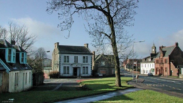 The Masonic Hall & Glen Halls
This winter view shows how much this part of the village has changed .  The main road used to run along side the cottage on the left and there were building on the where the grass is.  As far as I know the road was re-aligned through what was part of the gardens of the old Manse.
