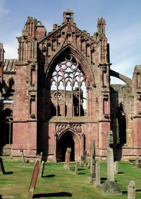 Melrose Abbey South Transept Window
[url=http://www.streetmap.co.uk/map.srf?X=354940&Y=634132&A=Y&Z=120/] Map location. [/url]
