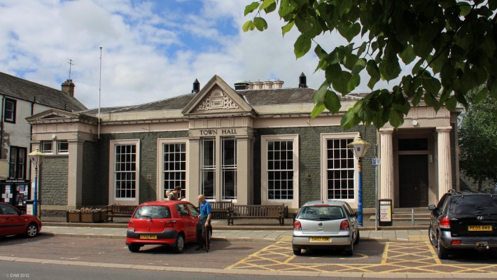 Moffat Town Hall
Built in 1827 as a Spa it has since been converted into the town hall.  In the 17th century a mineral spring was found near Moffat which transformed the town in to a Spa town.  In 1878 the Hydropathic Hotel was built but this burned down in 1921 bringing an end to that era.
