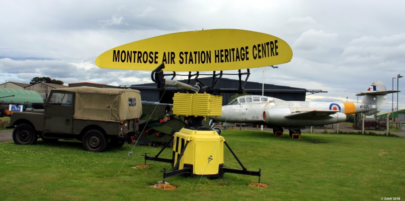 Montrose Air Station hertitage centre
In 1913 RAF Montrose became the first operational military Aerodrome in the UK and remained in service under varies roles until 1952.  In 1983 the [url=http://rafmontrose.org.uk//] Montrose Air Station Heritage Centre [/url] was formed and located on the former airfield, not an industrial estate.  Many of the early buildings still stand within the estate.  The Radar seen here is a Decca 424 Airfield control Radar and the one see here was transportable.
