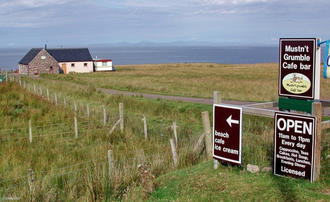 Mustn't Grumble Cafe, Melvaig
If you take the single track road from Gairloch to Melvaig you can reward yourself with an Icecream when you get there, however, it hadn't yet opened on the day I was there, oh well, mustn't grumble.  [url=www.multimap.com/map/browse.cgi?lat=57.8153&lon=-5.8062&scale=25000&icon=x/]Map location[/url]


