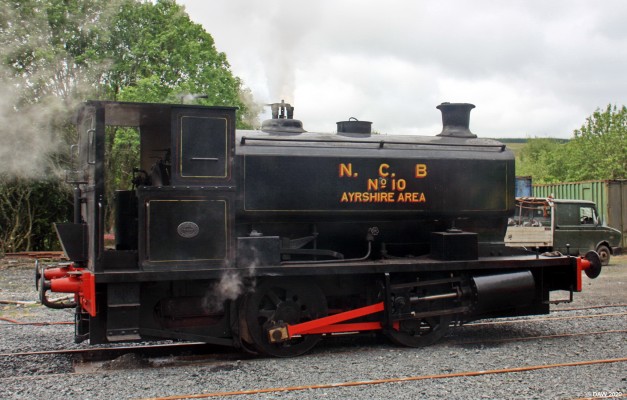 NCB No 10, at the Doon Valley Railway at Dunaskin
No 2244 was built by Andrew Barclay in 1947 and spent most of its working life here at Dunaskin until the late 1970's when the coal pits closed.  
