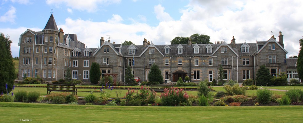 Nethy Bridge Hotel
Nethy Bridge is a small village with a large Hotel.  The Hotel was built in 1897 on the site of an Inn.  The village of Nethy Bridge was renamed in the mid 1800s from its original name of Abernethy so as to avoid confusion with Abernethy in Perthshire.  [url=http://streetmap.co.uk/map.srf?X=300188&Y=820706&A=Y&Z=115/] Map location. [/url]
