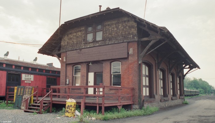 New Hope Railroad, PA, 1989
One of the buildings at Hope Station on the [url=https://www.newhoperailroad.com/] New Hope Historic Railroad, [/url] in New Hope PA.  From looking at Google street view a great deal of money seems to have been spent on this building since then and it looks much more appealing!
