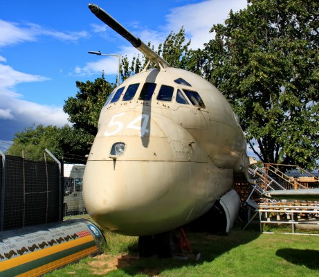Nimrod XV254, Highland Aviation Museum, 2018
The front section of a Hawker Siddley MR.2 maritime patrol Aircraft.  First built in 1971 as a Nimrod MR.1 and then upgraded in 1979 to the MR.2 standard.  The Highland Aviation museum has closed since this photo was taken.
