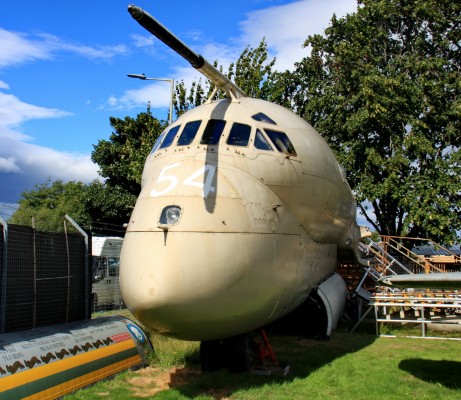 Nimrod XV254, Highland Aviation Museum, 2018
The front section of a Hawker Siddley MR.2 maritime patrol Aircraft.  First built in 1971 as a Nimrod MR.1 and then upgraded in 1979 to the MR.2 standard.  The Highland Aviation museum has closed since this photo was taken.
