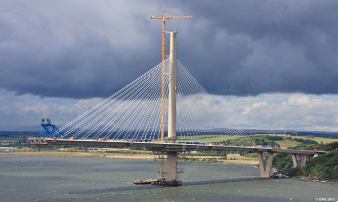 North Tower, July 2016
The sun catches the cable stays on the North tower in July 2016.
