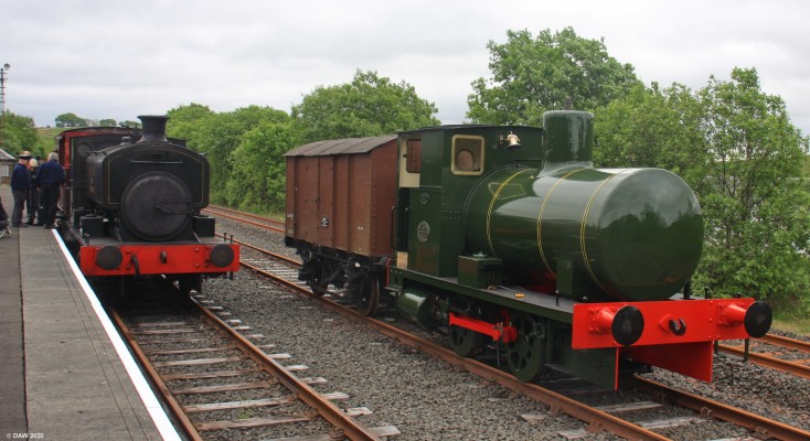 Doon Valley Railway
NCB No 10 and Fireless and the station platfrom at Dunaskin on the Doon Valley Railway.
