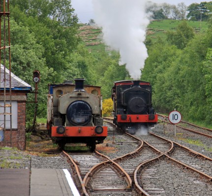 NCB No 10, Doon Valley Railway
It doesn't look like it but No 10 is actually reversing up the line here at the [url=https://doonvalleyrailway.co.uk/museum/] Doon Valley Railway. [/url]
