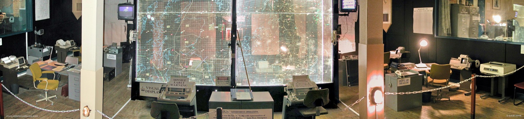 Over view of the Command Centre, Troywood Regional Bunker, Anstruther
Apparently up to 300 people would have been based in this bunker in a time of crisis.  Today it is an excellent [url=http://www.secretbunker.co.uk/index.asp]Museum [/url] giving a history of the Cold War.  I rather like the irony of the tourist board signs directing you to   "The Secret Bunker".   [url=http://www.multimap.com/map/browse.cgi?lat=56.2709&lon=-2.6989&scale=25000&icon=x/]Map location[/url]
