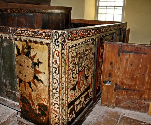 Painted Pews, East Church, Cromarty
One of the painted Pews that survive in the restored East Church at Cromarty. [url=http://www.streetmap.co.uk/map.srf?X=279107&Y=867250&A=Y&Z=120/] Map location. [/url]
