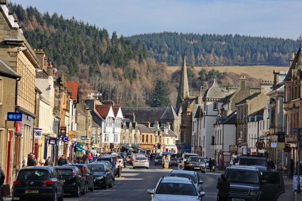 Main Street, Peebles, 2018
A view down the busy main street of the small borders town of Peebles.
