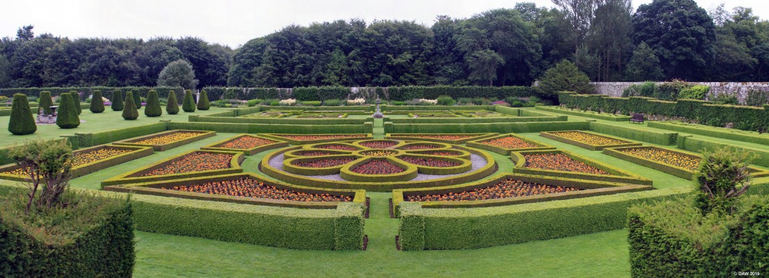 Pittmedden Gardens, Aberdeenshire
There are said to be 6 miles of Box Hedge at [url=https://www.nts.org.uk/visit/places/pitmedden-garden/] Pitmedden Gardens. [/url] That's a lot of clipping.
