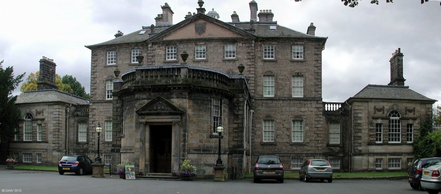 Pollock House, entrance
In 1966 Mrs Anne Maxwell Macdonald, the 11th Baronet, gifted Pollock House and the 361 acre estate to the city of Glasgow.  In 1998 management of the house was passed on to the National Trust for Scotland, which seems appropriate since Sir John Stirling Maxwell was a co-founder of the National Trust in 1931.
