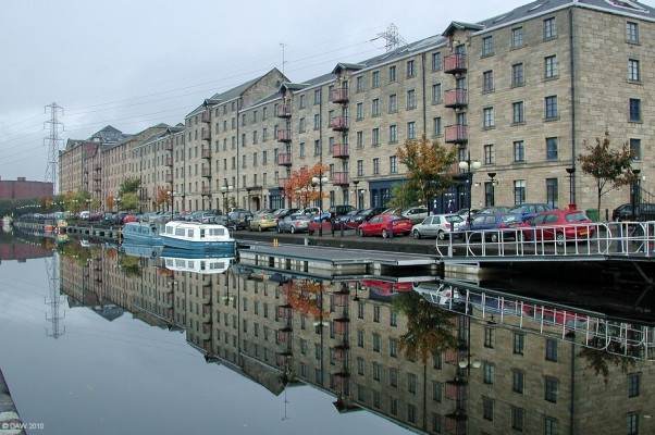 Port Dundas, Glasgow
Port Dundas was developed around 1790 and was named after Sir Lawrence Dundas, a backer of the Forth & Clyde Canal Company.  The area declined in the 1960's until the last straw was the construction of the M8 Motorway obstructing access to the canal basin.  Since then though a great deal of money has been investing in restoring the canal and converting these old warehouses into flats.  [url=http://www.streetmap.co.uk/map.srf?X=258807&Y=666590&A=Y&Z=115/] Map location. [/url]
