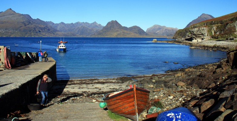 Port na Cullaidh, Isle of Skye
Looking across towards the Cuillins from the shore at Port na Cullaidh just below the village of Elgol. [url=http://streetmap.co.uk/map.srf?X=151640&Y=813585&A=Y&Z=115/] Map location. [/url]
