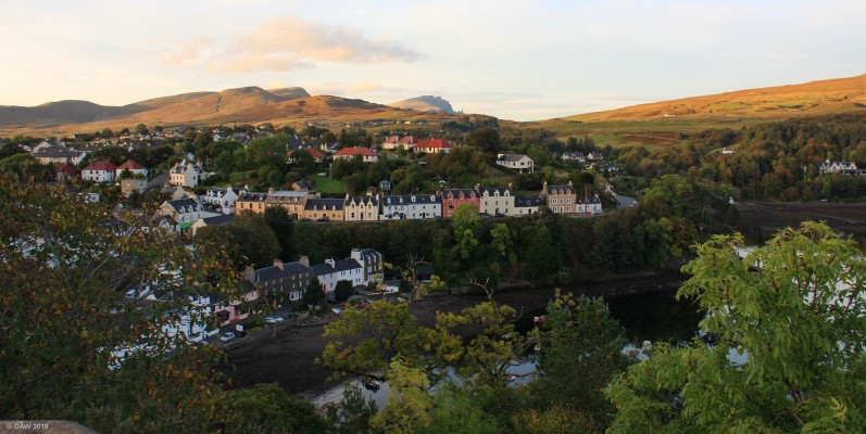Overlooking Portree, Isle of Skye
Looking over Portree as the light from the setting sun illuminates the hills behind.  In the centre of the photo in the distance you can just make out the pinnacle of The Old Man of Storr.  [url=http://streetmap.co.uk/map.srf?X=148359&Y=843280&A=Y&Z=120/] Map location. [/url]
