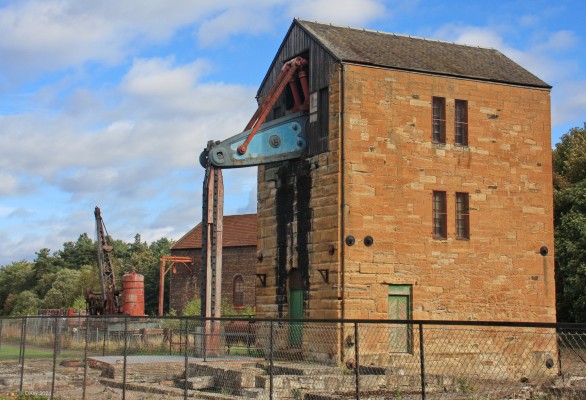 The Prestongrange Beam Engine
Built in Plymouth in 1853 it was moved to Prestongrange in 1874.  The Prestongrange coal seam lay at a depth of 128m and was prone to flooding until the beam engine was installed.  It was modified in 1905 allowing it to pump around 4.5 million litres a day.  [url=http://streetmap.co.uk/map?X=337329&Y=673644&A=Y&Z=110/] Map location. [/url]
