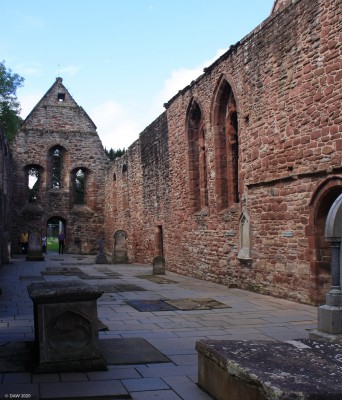 Proiry Church ruins, Beauly
Inside the ruins of the Priory Church at Beauly.  Some time after the protestant reformation of 1560 in Scotland the church yard became a burial ground for local people.  In 1653 much of the stone work was stripped by Oliver Cromwell for the construction of a fort in Inverness.  [url=https://streetmap.co.uk/map.srf?X=252735&Y=846473&A=Y&Z=115/] Map location. [/url]

